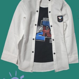 Double Shirt White and Black with Full Sleeves