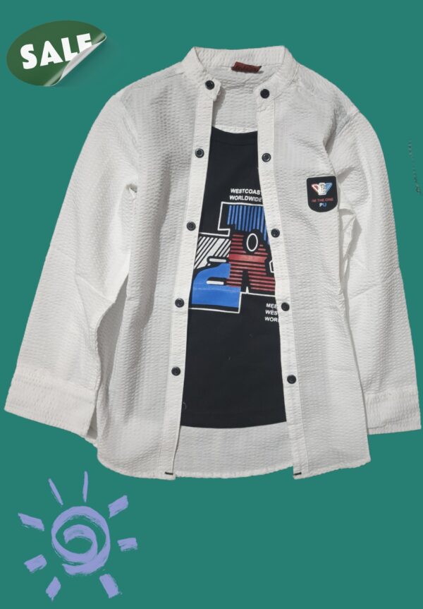 Double Shirt White and Black with Full Sleeves